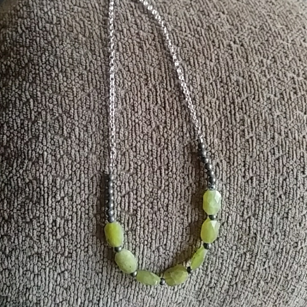 Serpentine &  Pyrite beaded Necklace